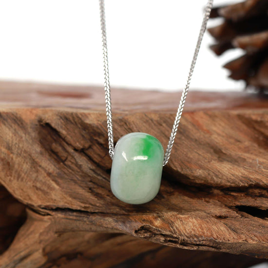 Load image into Gallery viewer, RealJade &amp;quot;Good Luck Button&amp;quot; Necklace Real Vibrant Green Jade Lucky TongTong Pendant Necklace
