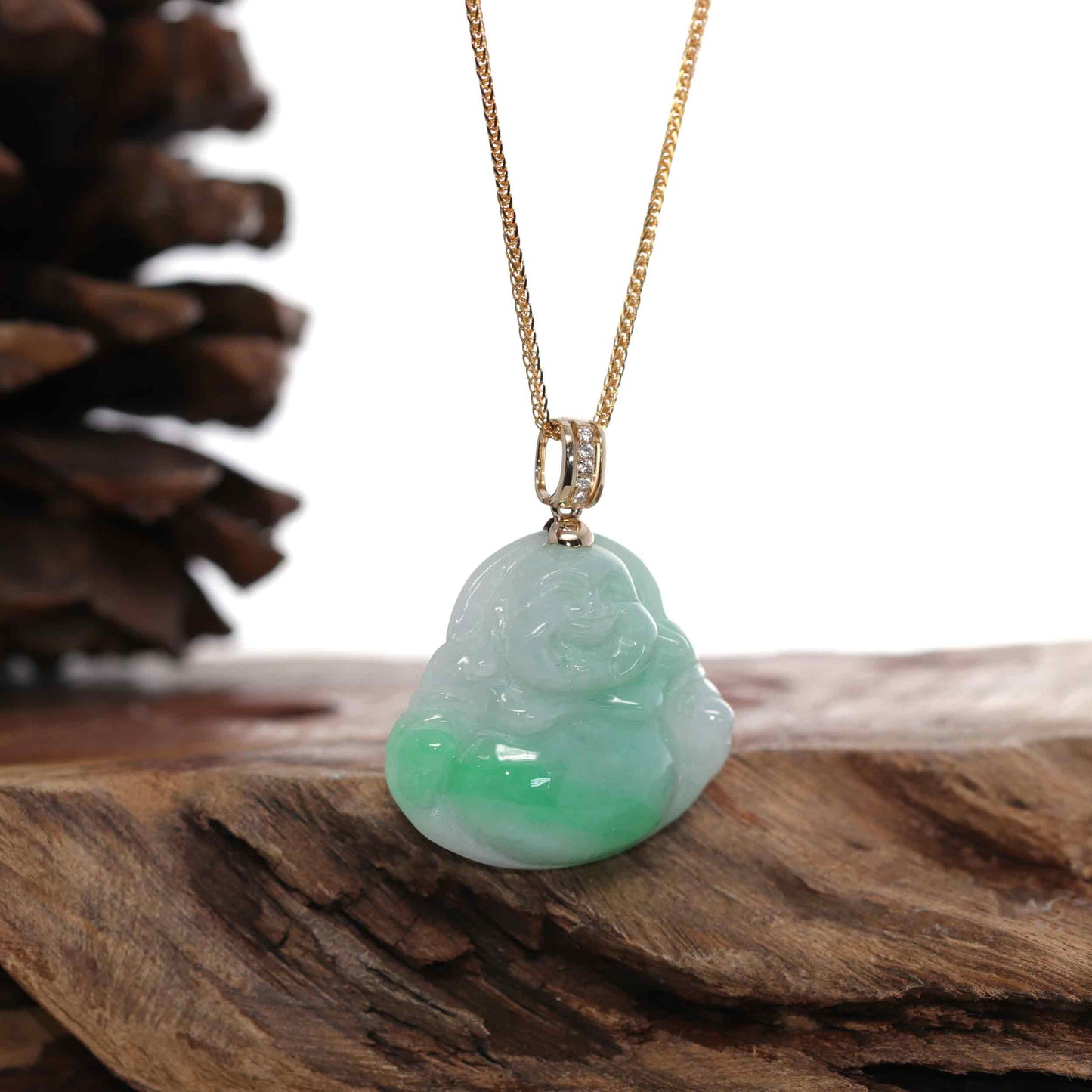 Silver Jade Pendant with Chain. – www.soosi.co.in