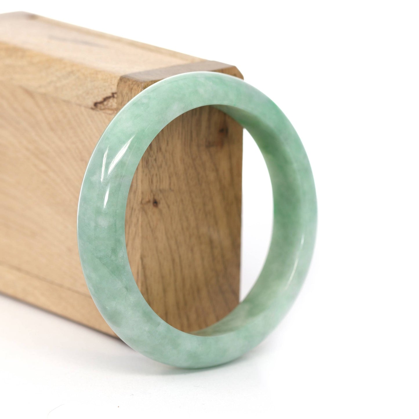 Load image into Gallery viewer, RealJade® Co. &amp;quot;Classic Bangle&amp;quot; Forest Green Natural Burmese Jadeite Jade Bangle ( 55.91 mm )  #436
