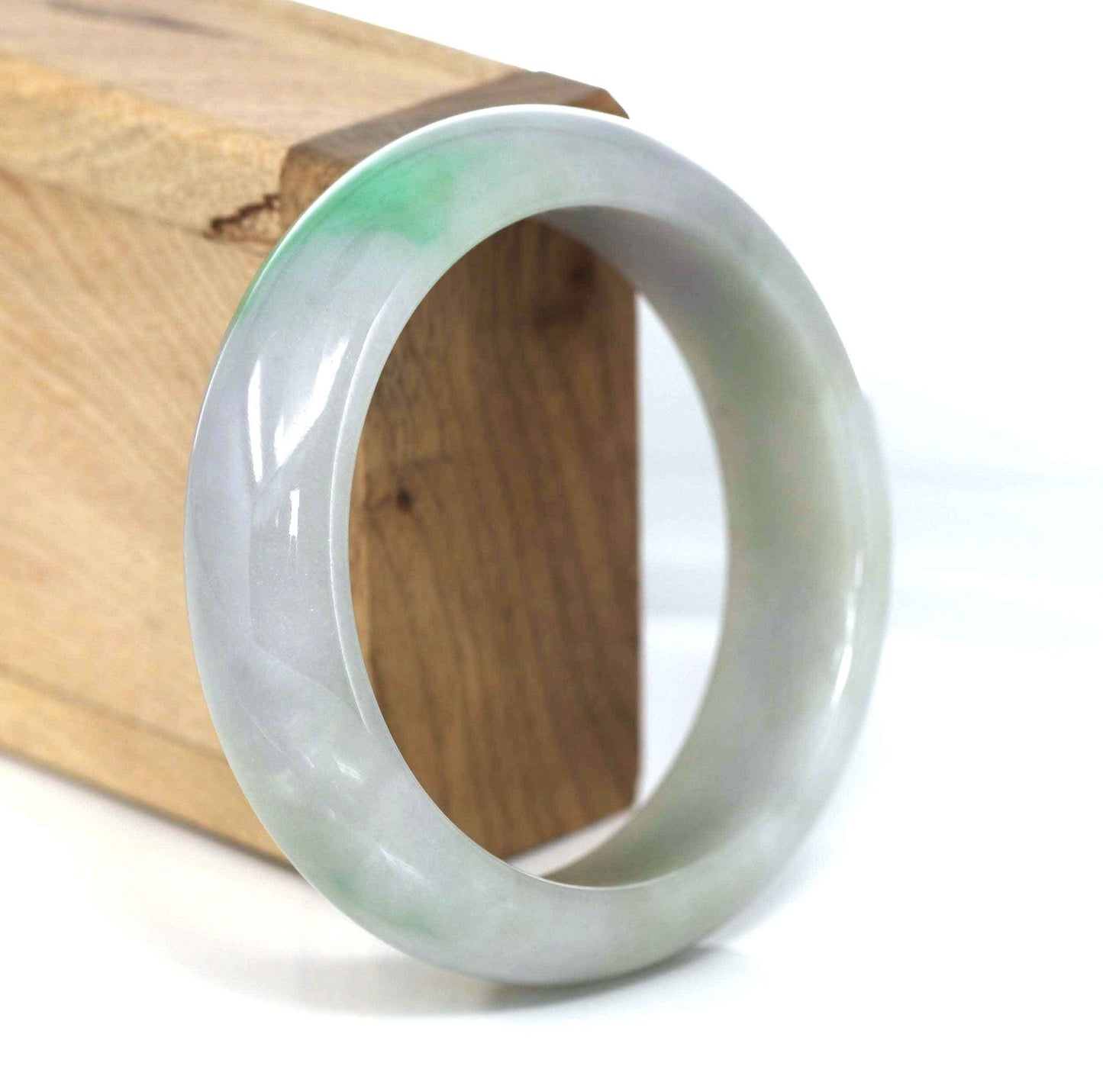 High-quality Lavender-Green Natural Burmese Jadeite Jade Bangle (57.08 mm ) #485