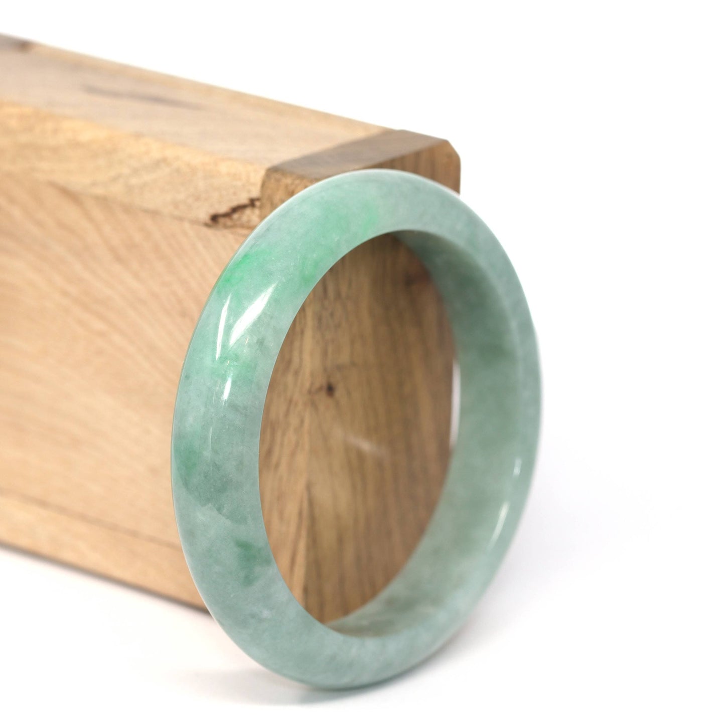 Genuine Burmese Forest Green Jadeite Jade Bangle Bracelet (56.85 mm) #235