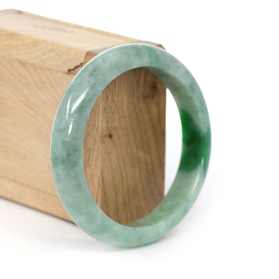 Load image into Gallery viewer, RealJade® Co. &amp;quot;Classic Bangle&amp;quot; Forest Green Natural Burmese Jadeite Jade Bangle #439
