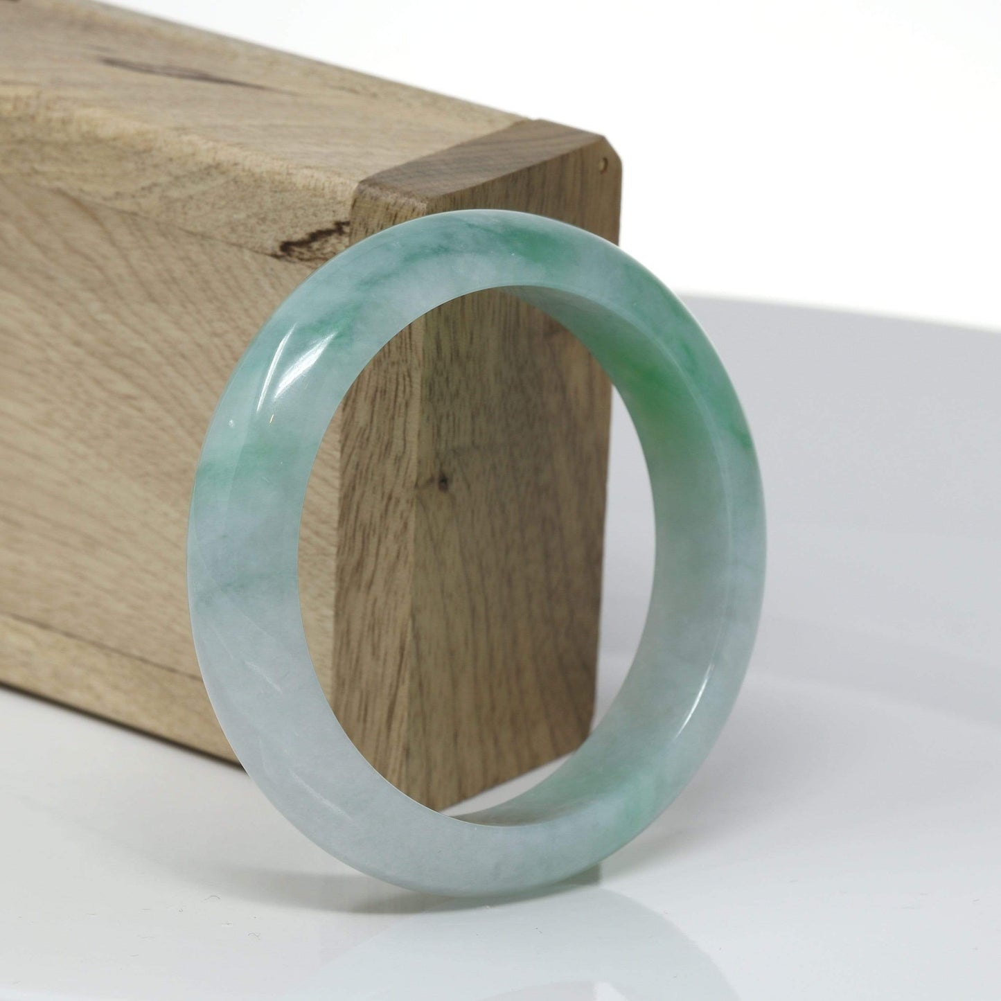 Baikalla™ "Classic Bangle" Genuine Burmese High Quality Apple Green Jadeite Jade Bangle Bracelet (53.4mm) #524