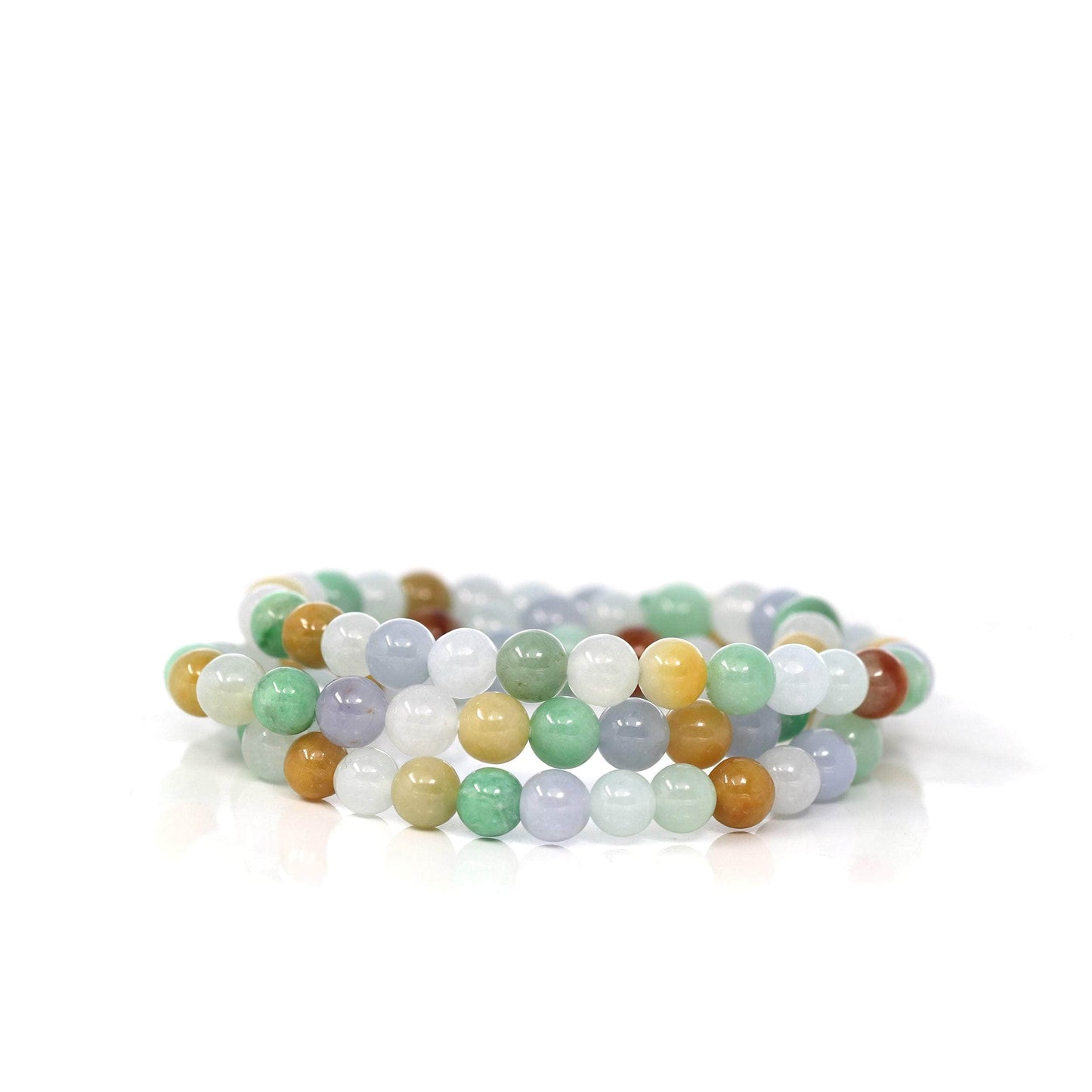 Premium Knotted Green Jade Bead Bracelet in Gold  10MM  CLUB EQUILIBRIUM