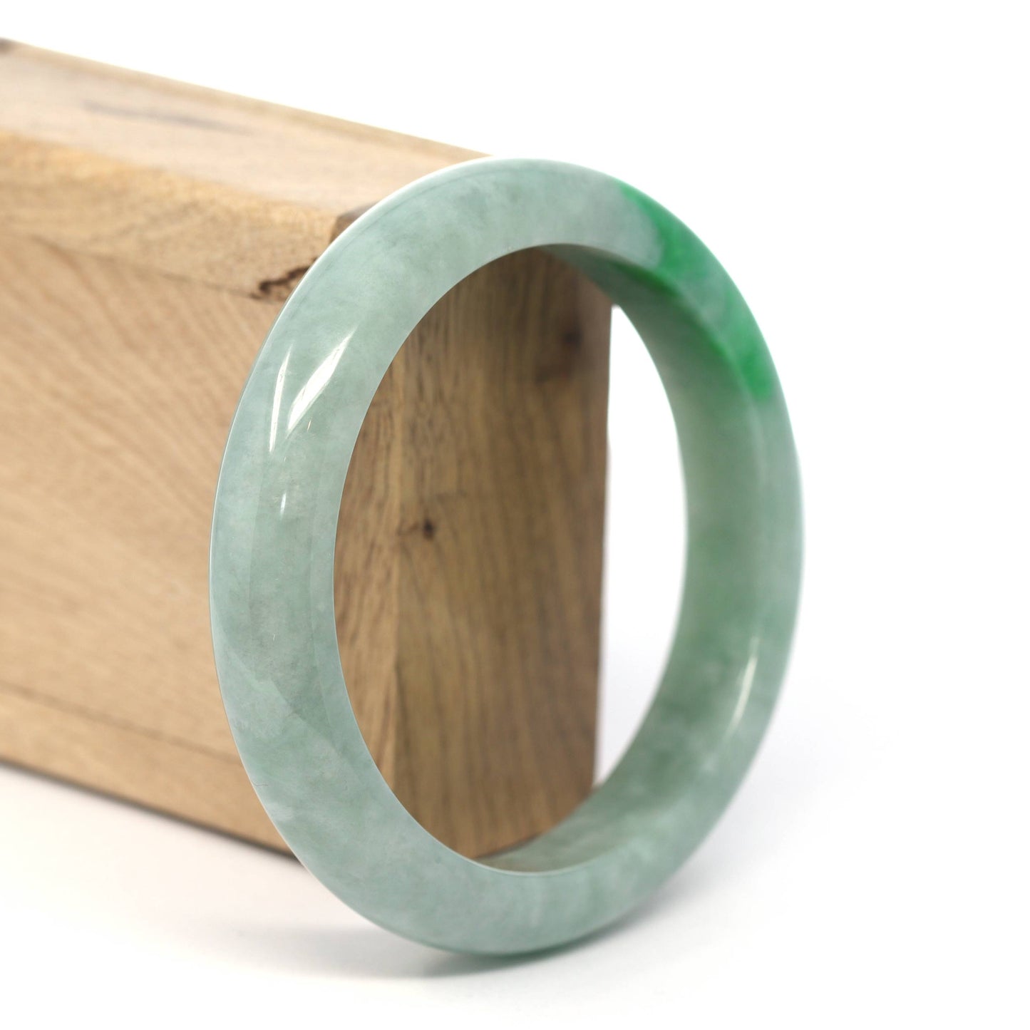 Load image into Gallery viewer, Genuine Burmese Forest Green Jadeite Jade Bangle Bracelet (60.57 mm) #232

