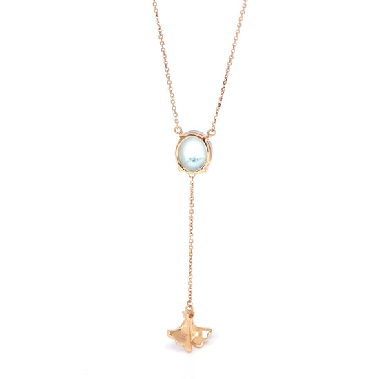 RealJade™ "Morning Glory" 18k Rose Gold Genuine Burmese Jadeite Necklace With Diamonds