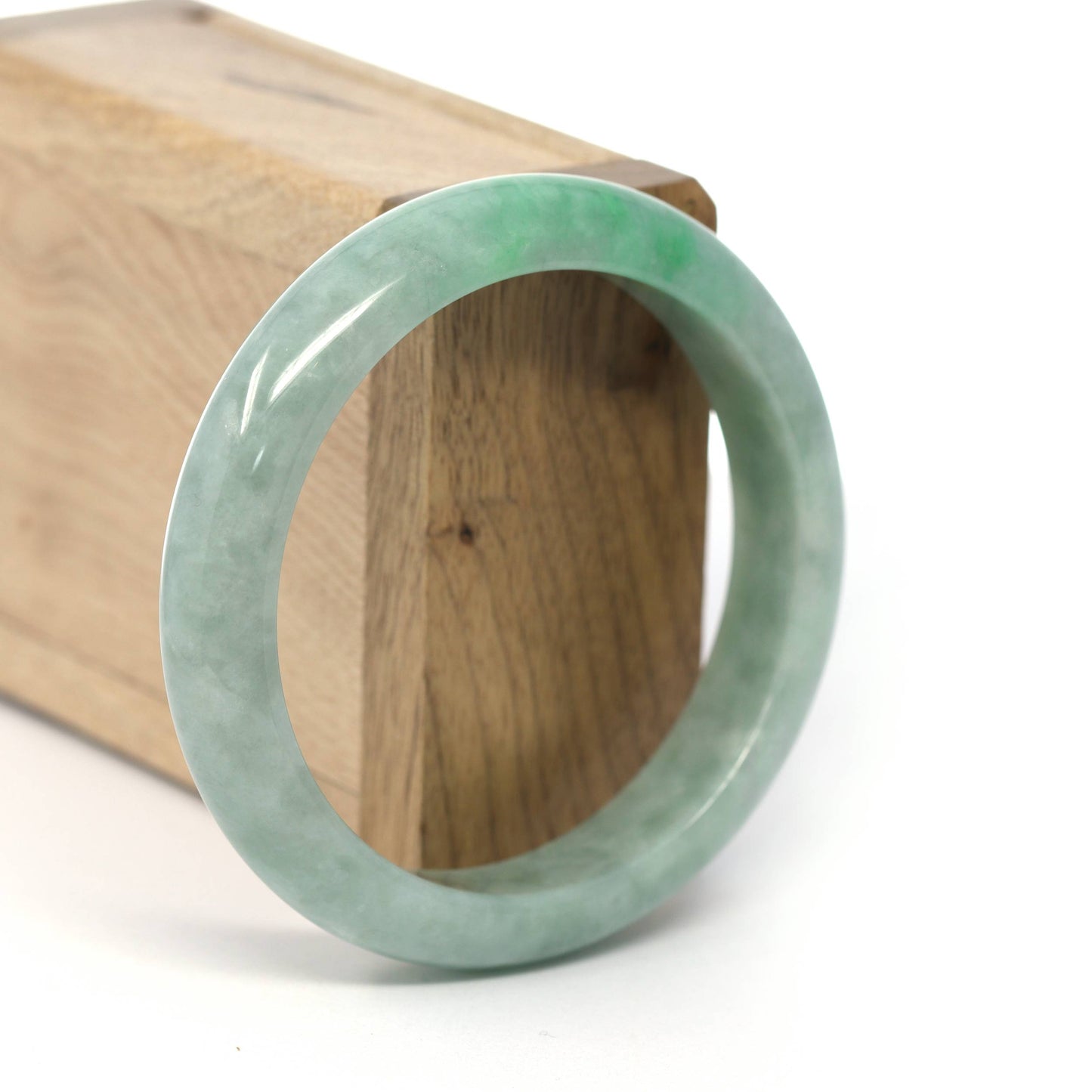 Load image into Gallery viewer, Genuine Burmese Forest Green Jadeite Jade Bangle Bracelet (58.26 mm) #261
