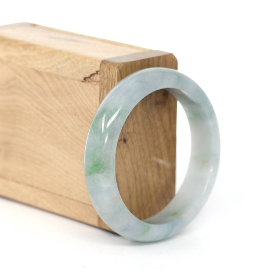 Load image into Gallery viewer, RealJade® Co. &amp;quot;Classic Bangle&amp;quot; Blue Green Natural Burmese Jadeite Jade Bangle ( 52.51 mm )#273

