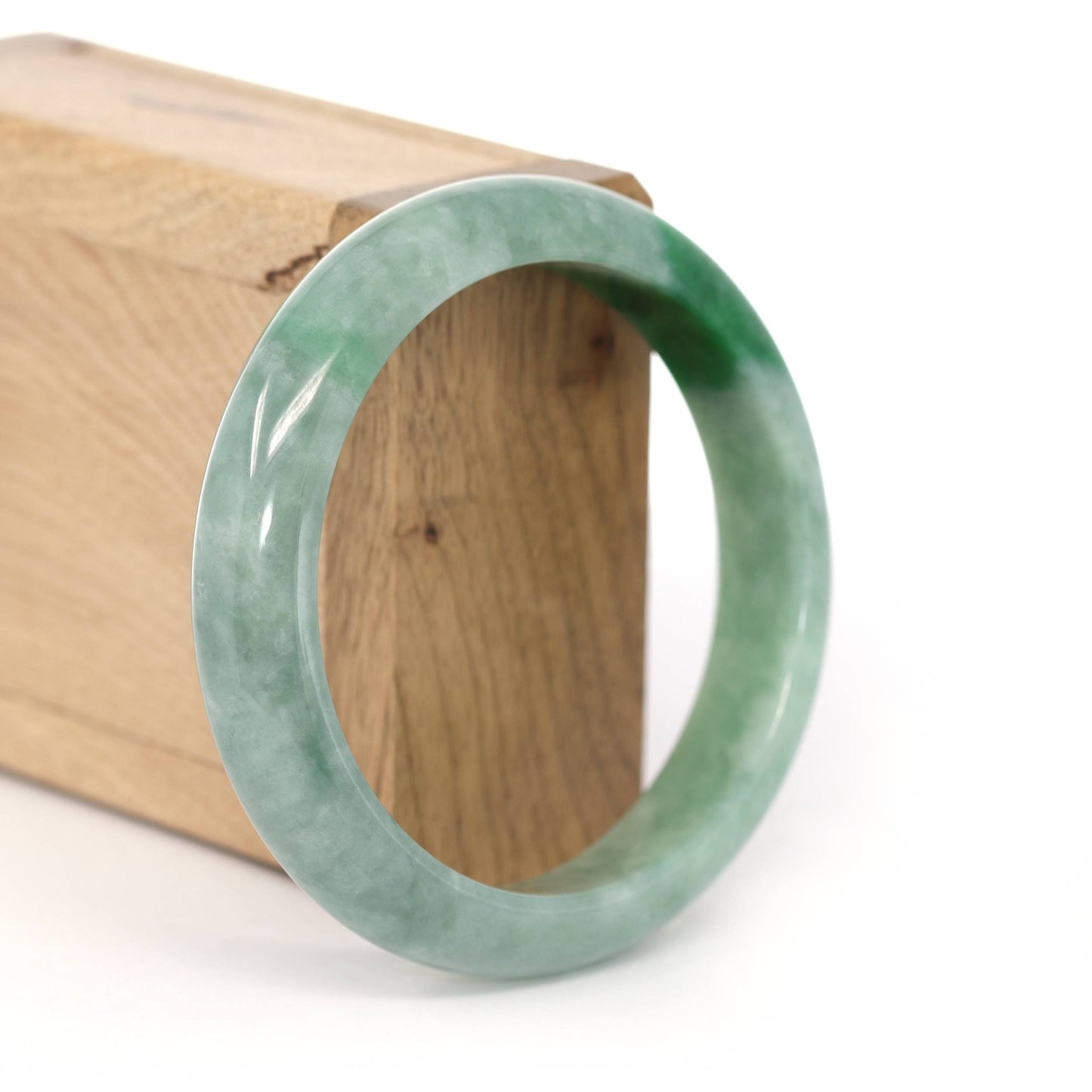 Load image into Gallery viewer, RealJade® Co. &amp;quot;Classic Bangle&amp;quot; Forest Green Natural Burmese Jadeite Jade Bangle #439
