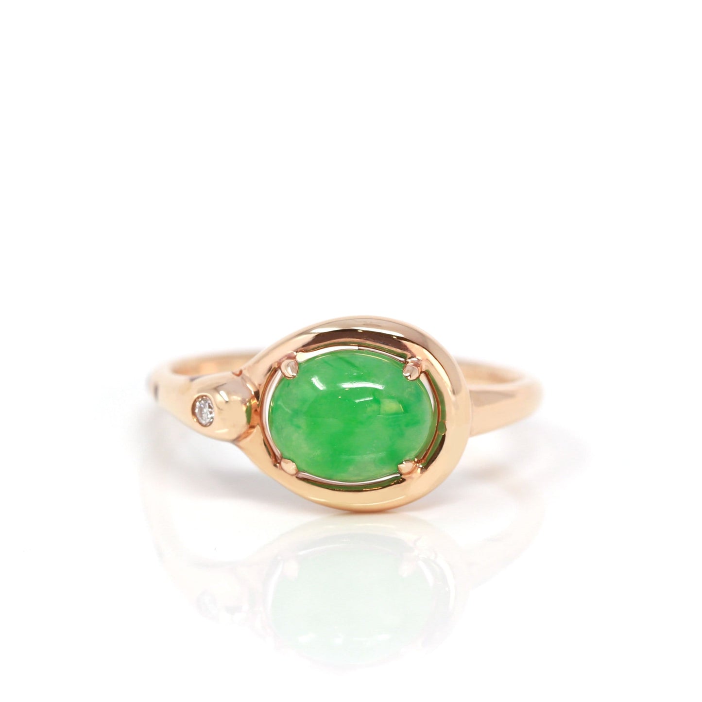 Load image into Gallery viewer, RealJade® &amp;quot;Daria&amp;quot; 18k Rose Gold Natural Imperial Jadeite Engagment Ring

