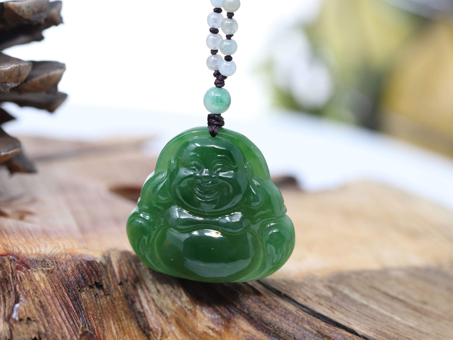 Green Jade Buddha Necklace - Etsy