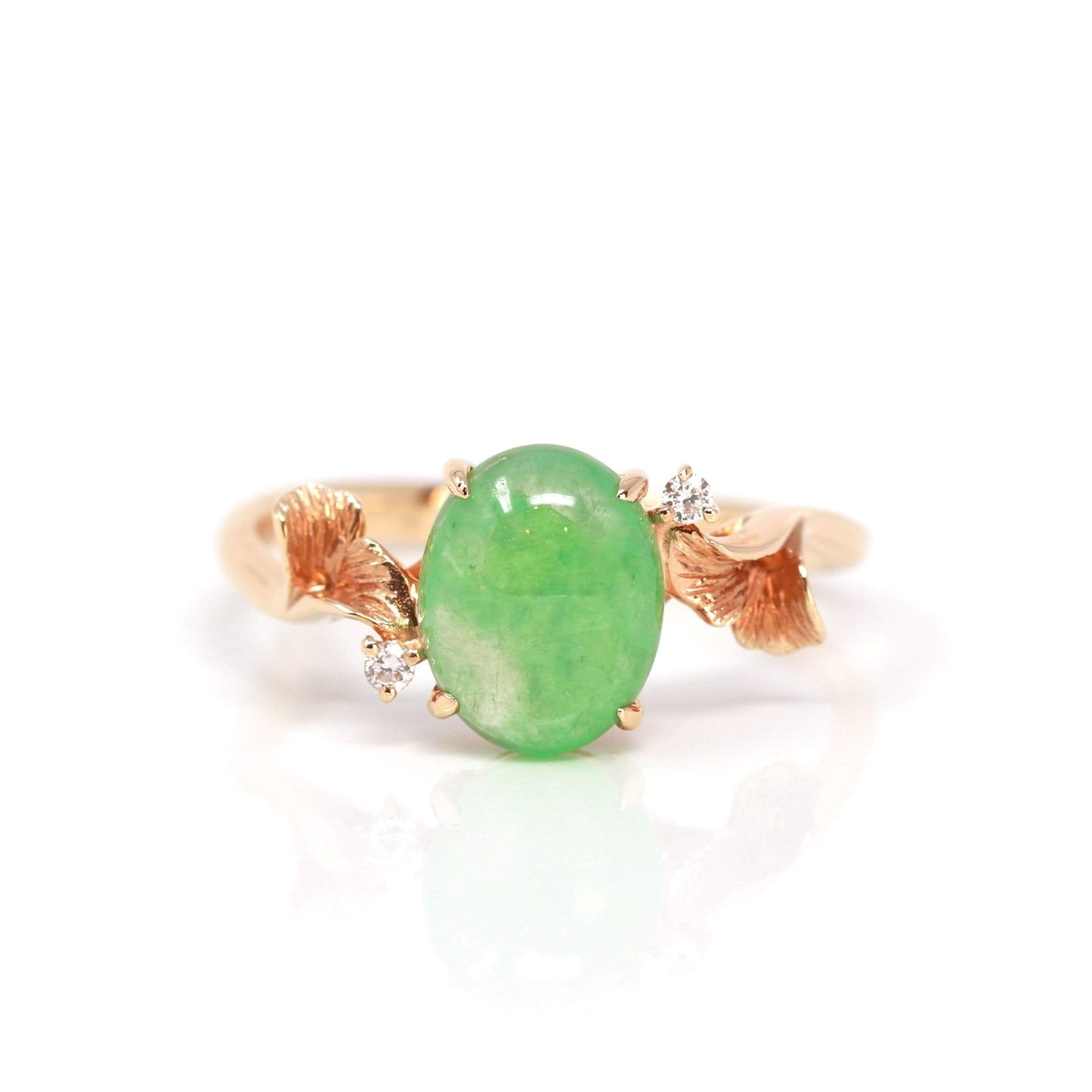 Art Deco Untreated Jade Diamond Ring Platinum Jade Engagement Ring - Ruby  Lane