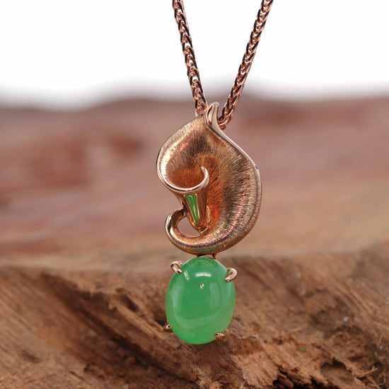 Load image into Gallery viewer, Genuine Jadeite Jade Pendant with Diamonds
