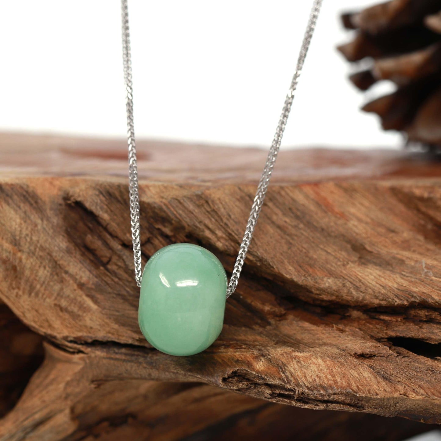 Load image into Gallery viewer, RealJade® &amp;quot;Good Luck Button&amp;quot; Necklace Real Green Jade Lucky TongTong Pendant Necklace
