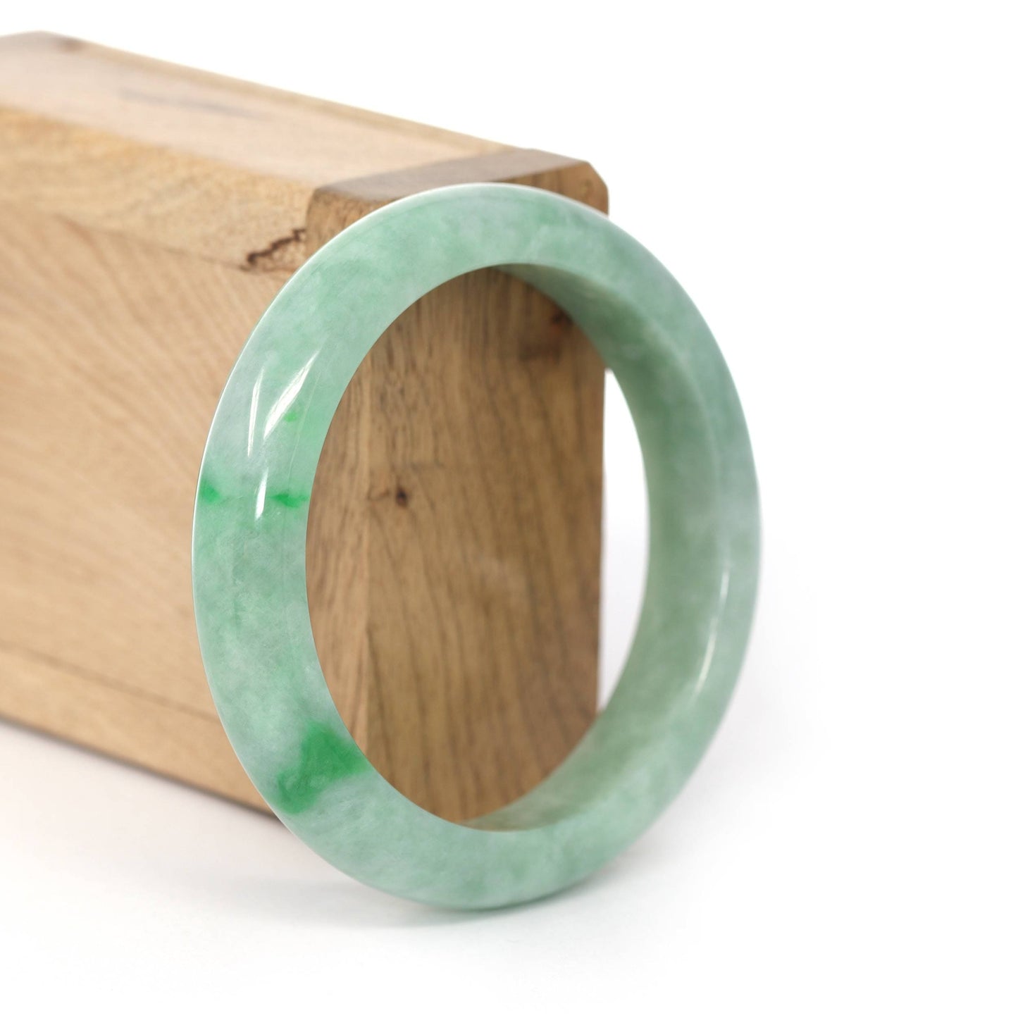 Load image into Gallery viewer, RealJade® Co. &amp;quot;Classic Bangle&amp;quot; Forest Green Natural Burmese Jadeite Jade Bangle ( 55.91 mm )  #436
