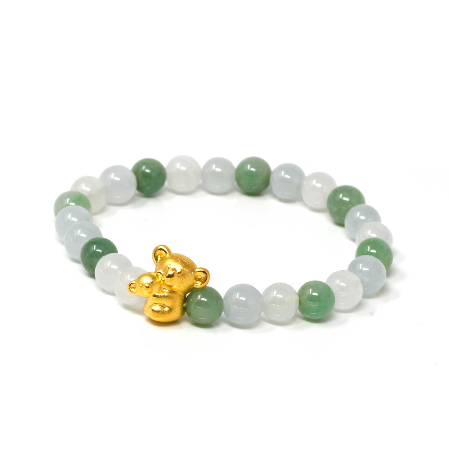 Genuine High-quality Jade Jadeite Bracelet Bangle with 24k Yellow Gold ...