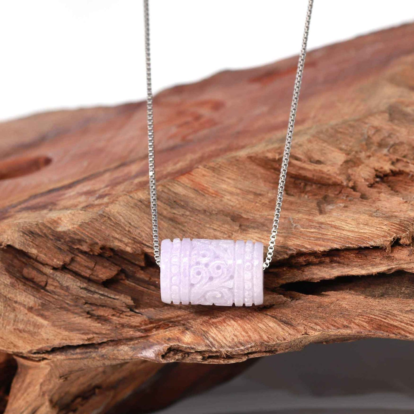 Load image into Gallery viewer, RealJade® &amp;quot;Good Luck Button&amp;quot; Necklace Real Lavender Jade Lucky TongTong Pendant Necklace
