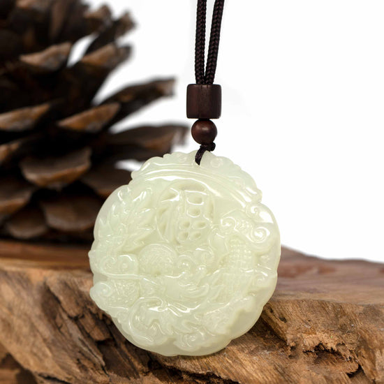Natural Nephrite Jade Carving: Dragon Amulet / Pendant - 3JADE wholesale of  jade carvings, jewelry, collectables, prayer beads