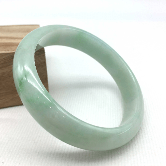Genuine Burmese Green Jadeite Jade Bangle Bracelet (56.6 mm) #T155