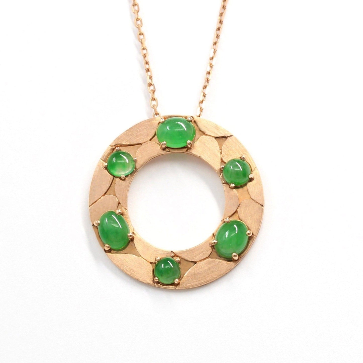 14k Rose Gold & Genuine Imperial Jadeite Pendant Necklace Green jade RealJade Co. Jewelry Necklace