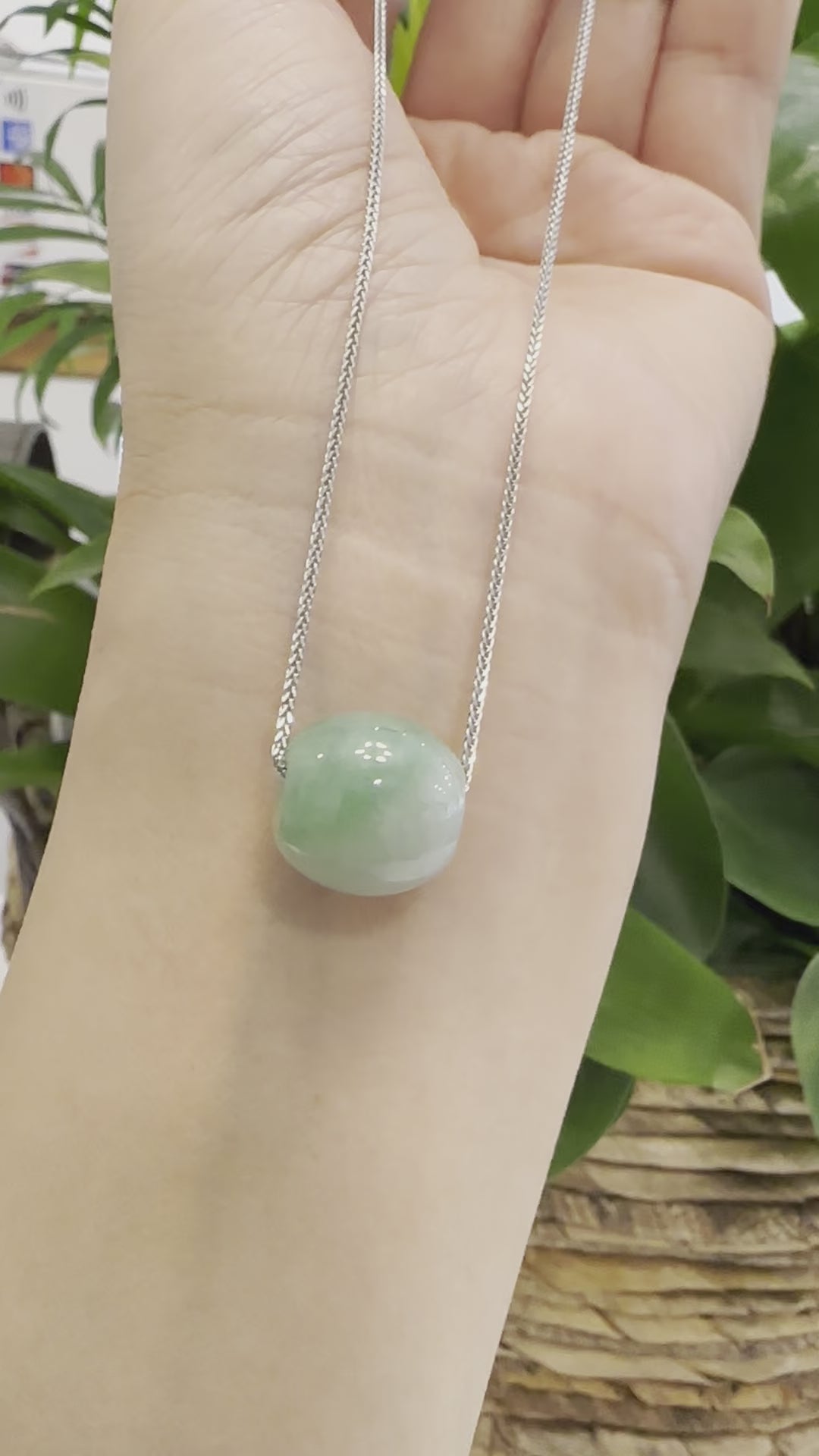 Load and play video in Gallery viewer, RealJade® &amp;quot;Good Luck Button&amp;quot; Necklace Rich Forest Green Jade Lucky TongTong Pendant Necklace
