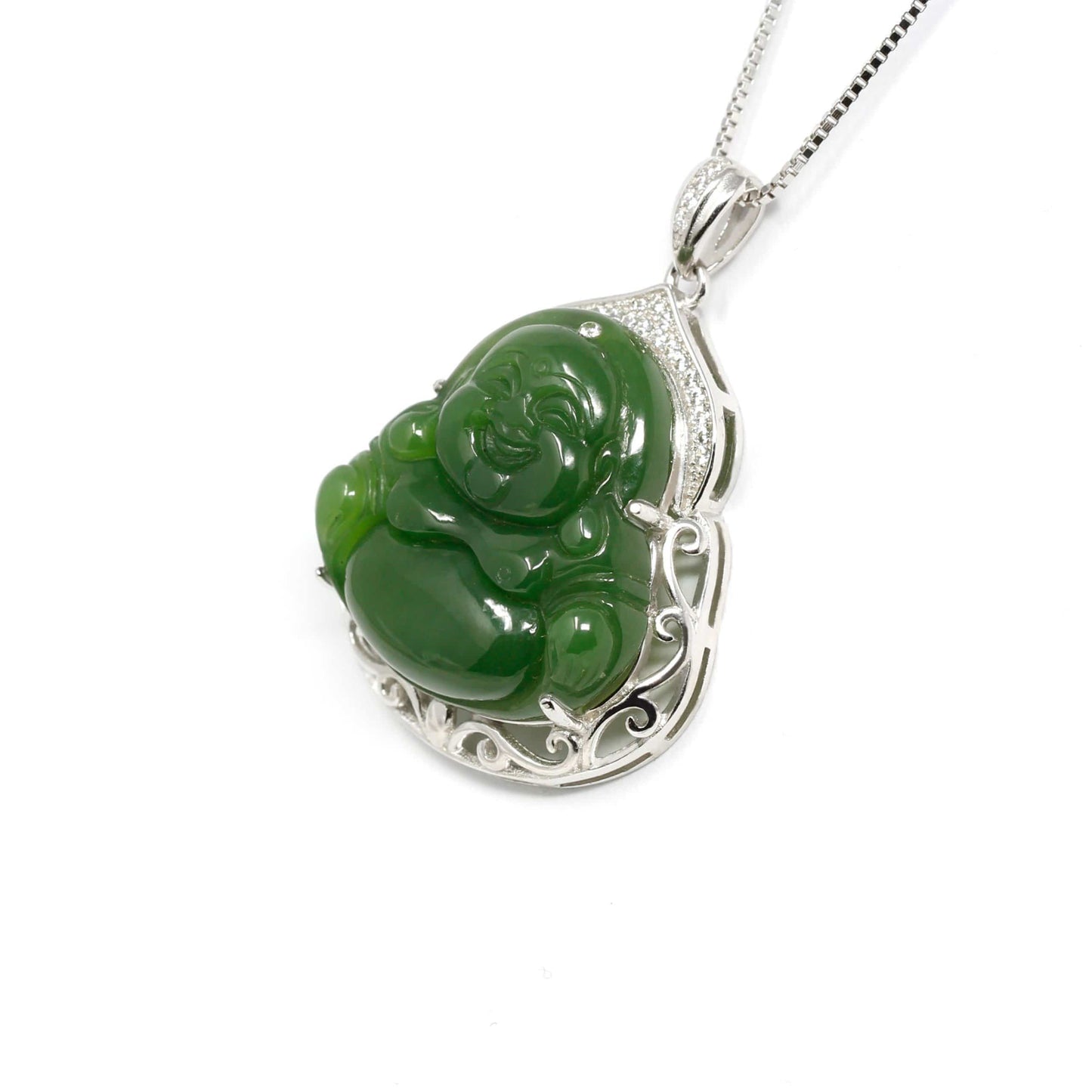 Jade Stone Ice Agate Green Buddha Pendant Necklace Men Women - Temu